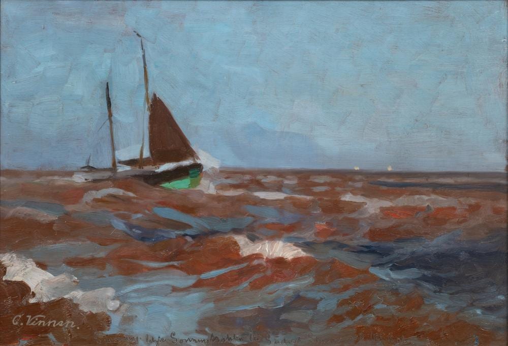 Carl Vinnen comparable auction result: carl vinnen bremen 1863 m nchen 1922 fishing boat