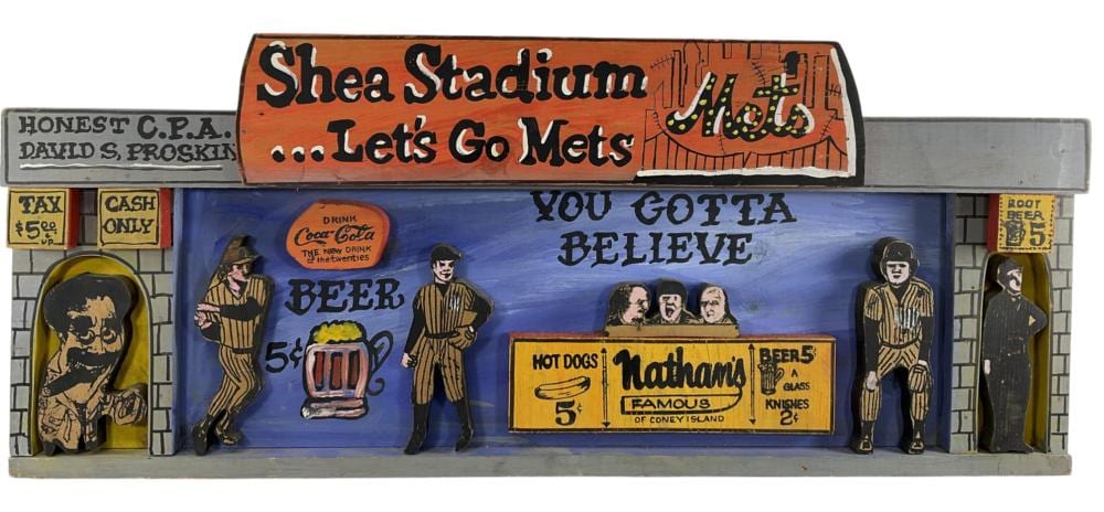 Harry Glaubach comparable auction result: harry glaubach b 1939 mixed media on board