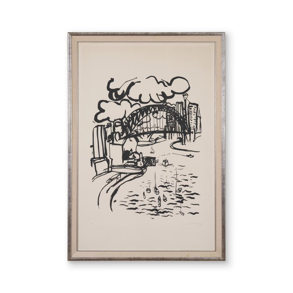 Brett Whiteley comparable auction result: brett whiteley 1939 1992 sydney harbour 1980 sheet size