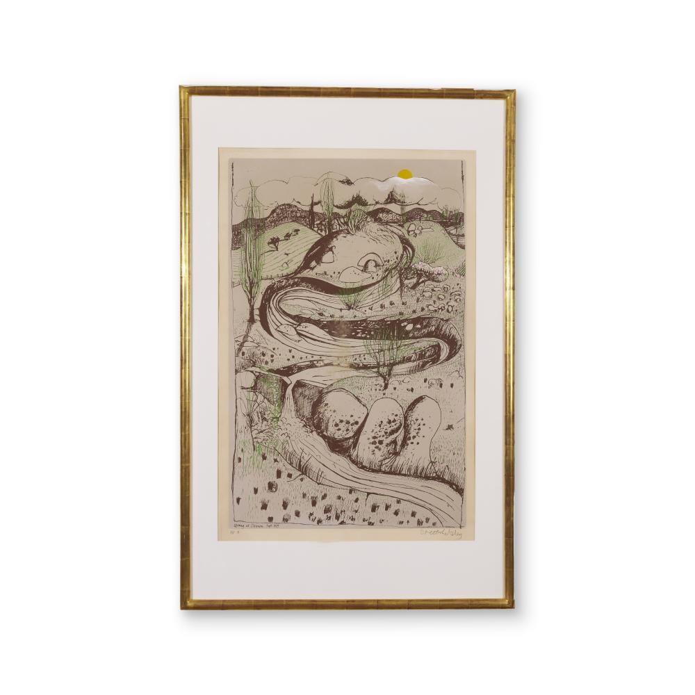 Brett Whiteley comparable auction result: brett whiteley 1939 1992 spring at oberon 1979 sheet size