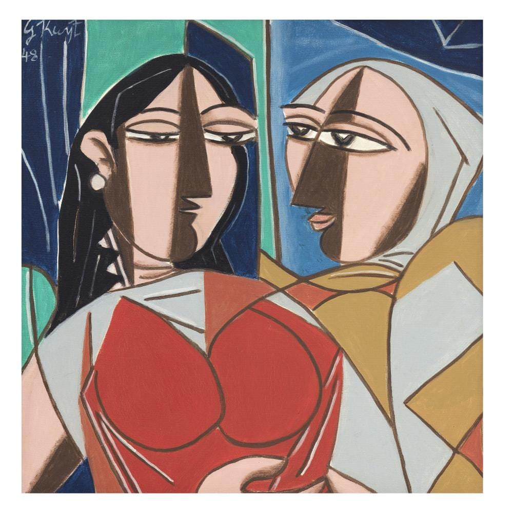 George Keyt comparable auction result: george keyt 1901 1993 maya and radha