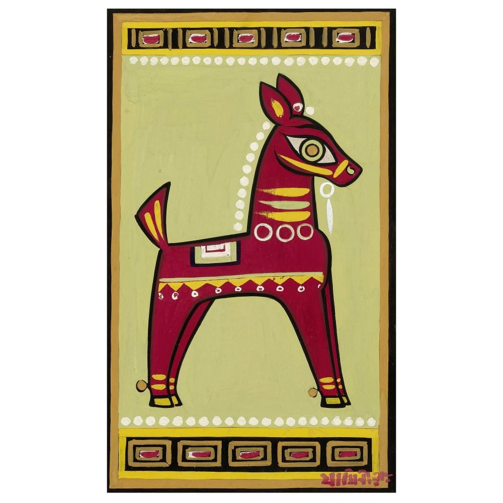 Jamini Roy comparable auction result: jamini roy 1887 1972 untitled festival horse