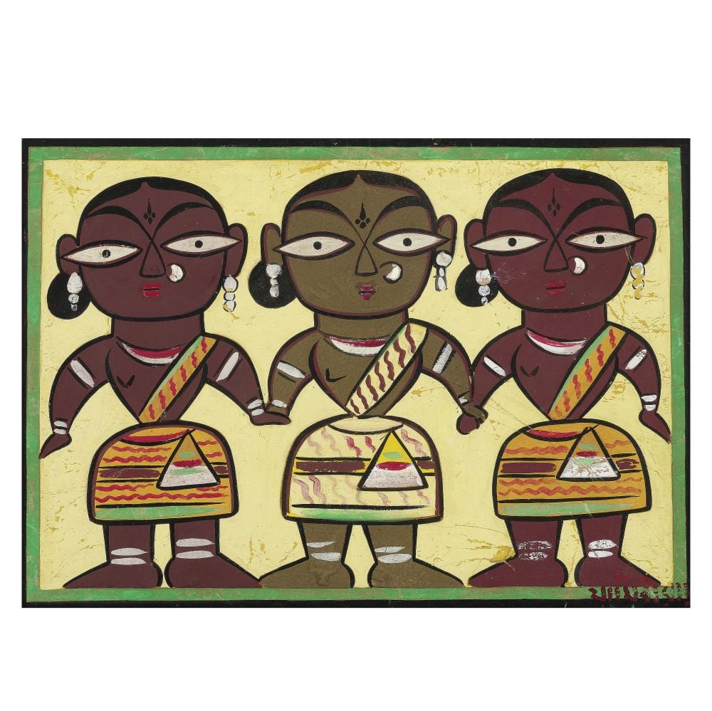 Jamini Roy comparable auction result: jamini roy 1887 1972 untitled three women