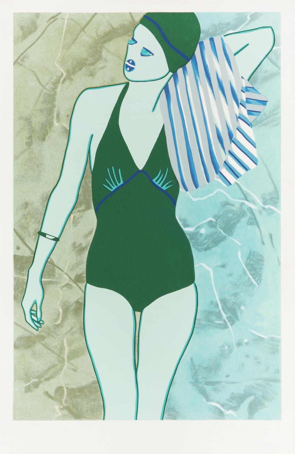 Kiki Kogelnik comparable auction result: kiki kogelnik austrian american 1935 1997 bathing in green