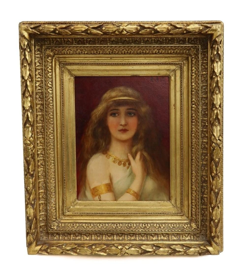 Angelo Asti comparable auction result: angelo asti french italian 19th c oil on canvas painting of a beauty 1900