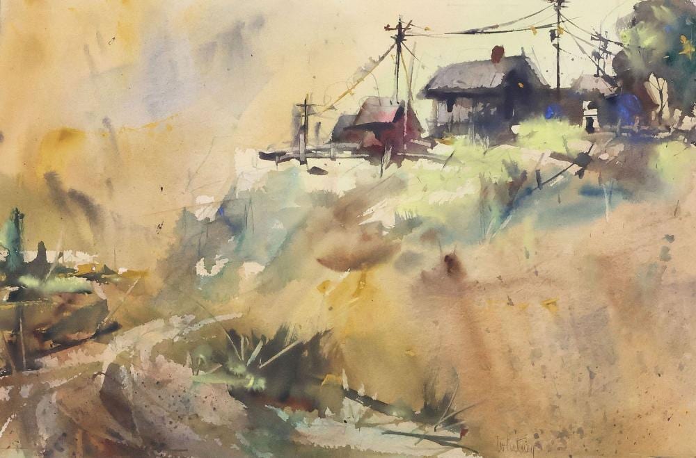 Edgar Albert Whitney comparable auction result: edgar albert whitney d 1987 watercolor painting fall cottage landscape