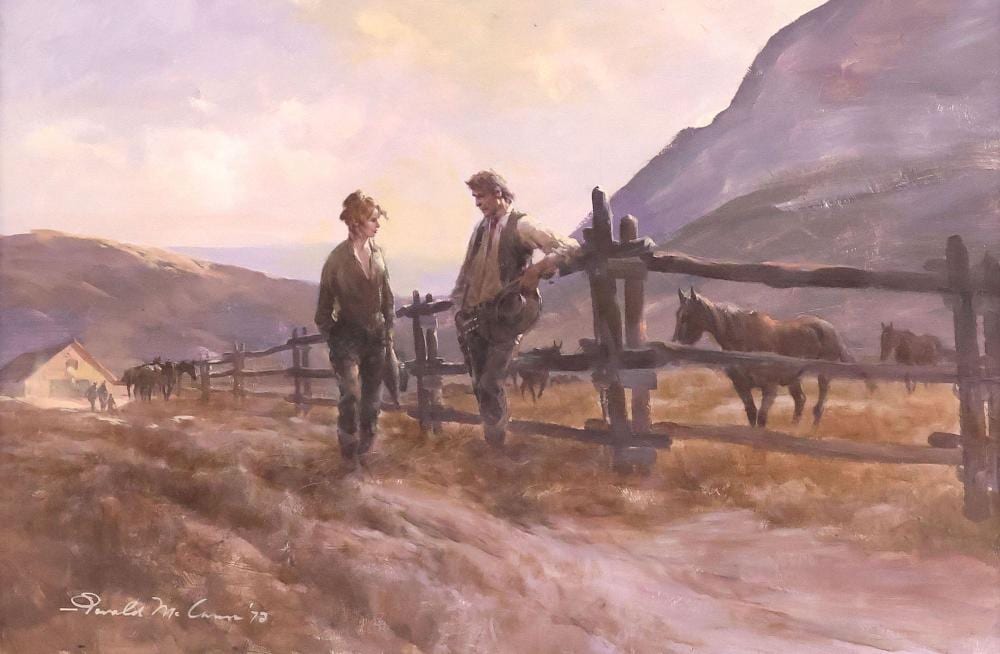Gerald McCann comparable auction result: gerald mccann 1916 1995 western painting charlie 42 x 32
