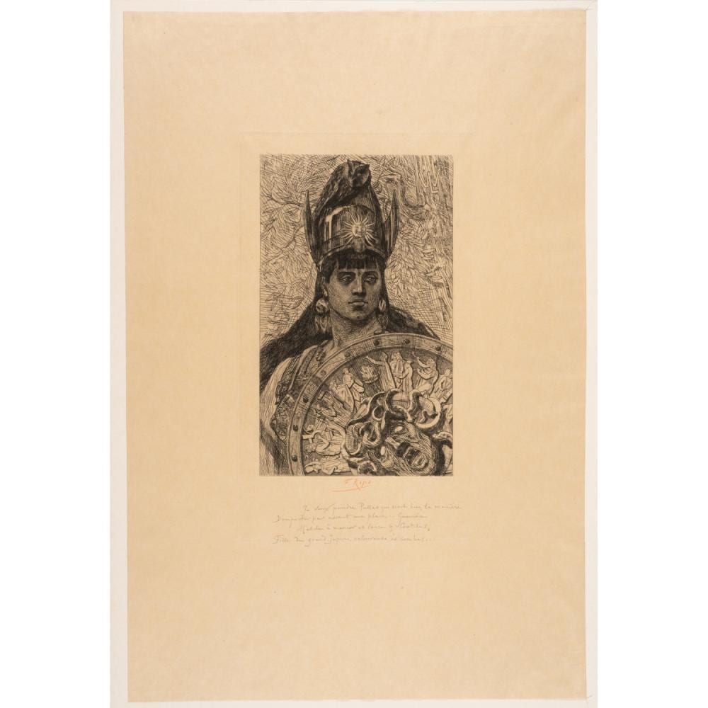 f licien rops 1833 1898 pallas eau forte sur japon avant la lettre sign e au crayon de couleur rouge portant 4 lignes de v · Tajan · 2026-06-03 Félicien Rops comparable auction result: f licien rops 1833 1898 pallas eau forte sur japon avant la lettre sign e au crayon de couleur rouge portant 4 lignes de v