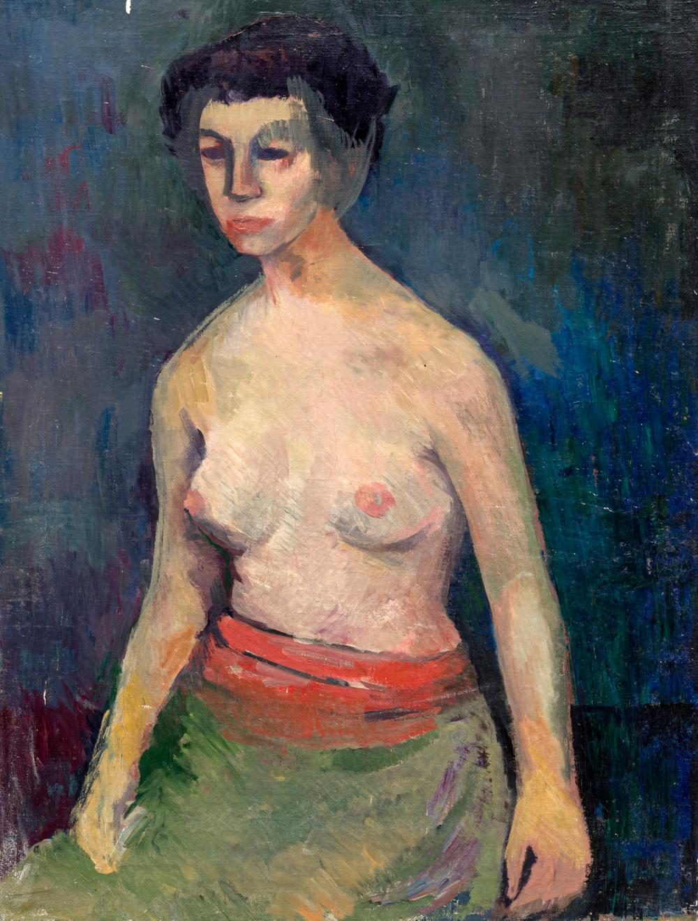 Karl Hofer (in der Art von), Weiblicher Akt nach links. Wohl 2nd quarter 20th cent. sold by Schmidt Kunstauktionen Dresden OHG, lot 52 — auction record photograph