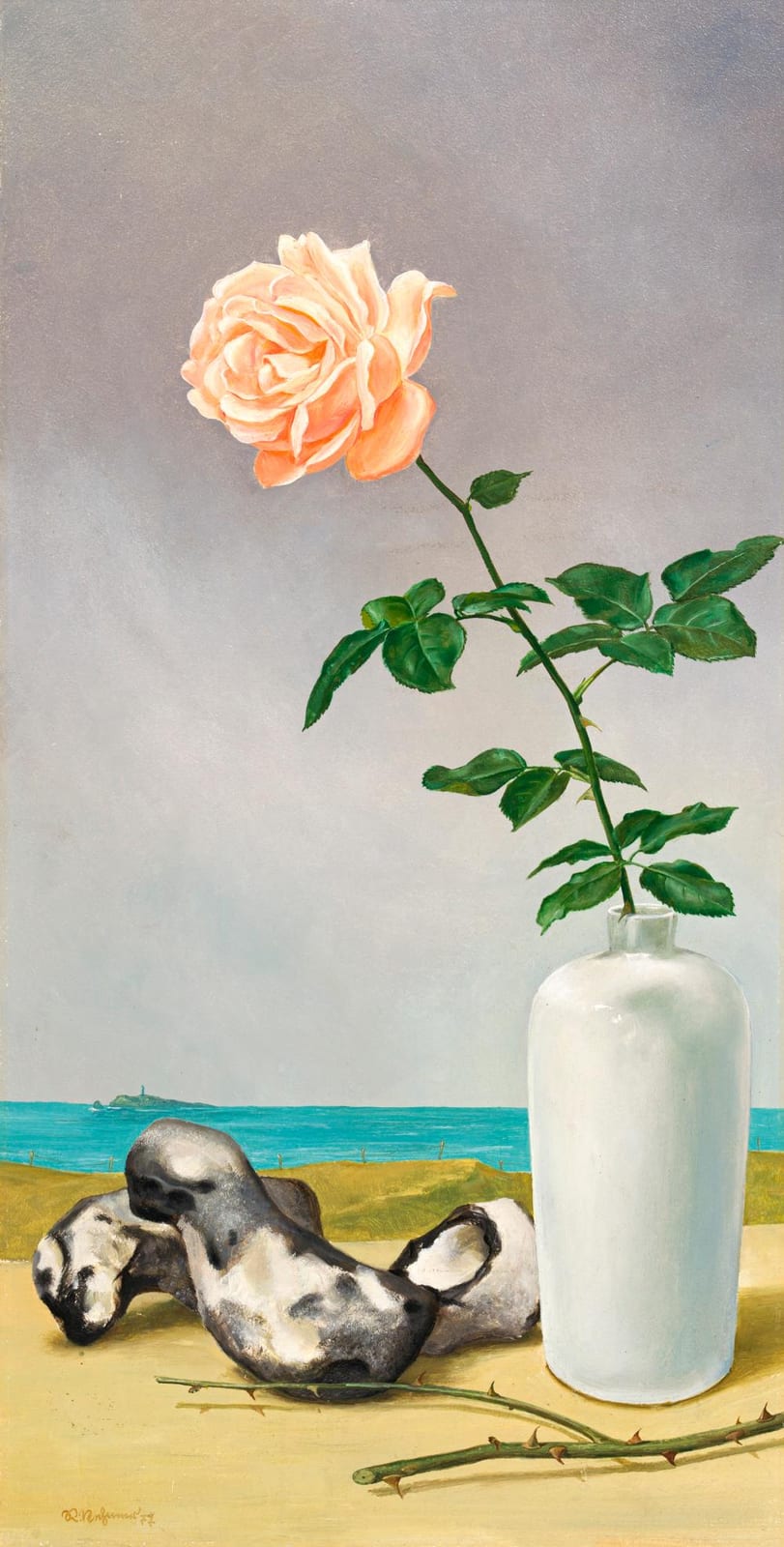 Rudolf Nehmer comparable auction result: rudolf nehmer stillleben mit rose 1977