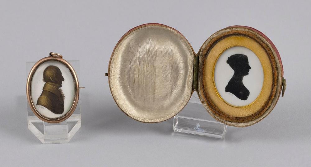 John Miers comparable auction result: john miers mid 19th century two silhouette portrait miniatures
