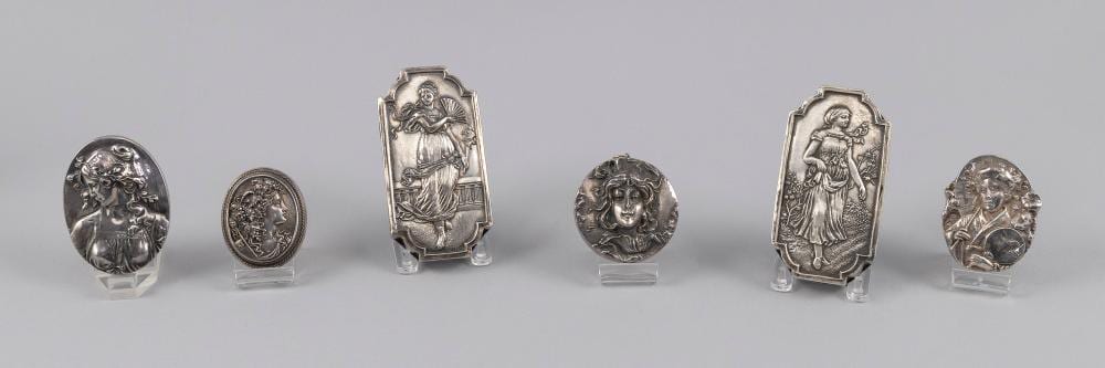 Henryk Winograd comparable auction result: henryk winograd poland america 1917 2008 six sterling silver repouss plaques lengths from 1 25 to 3 5