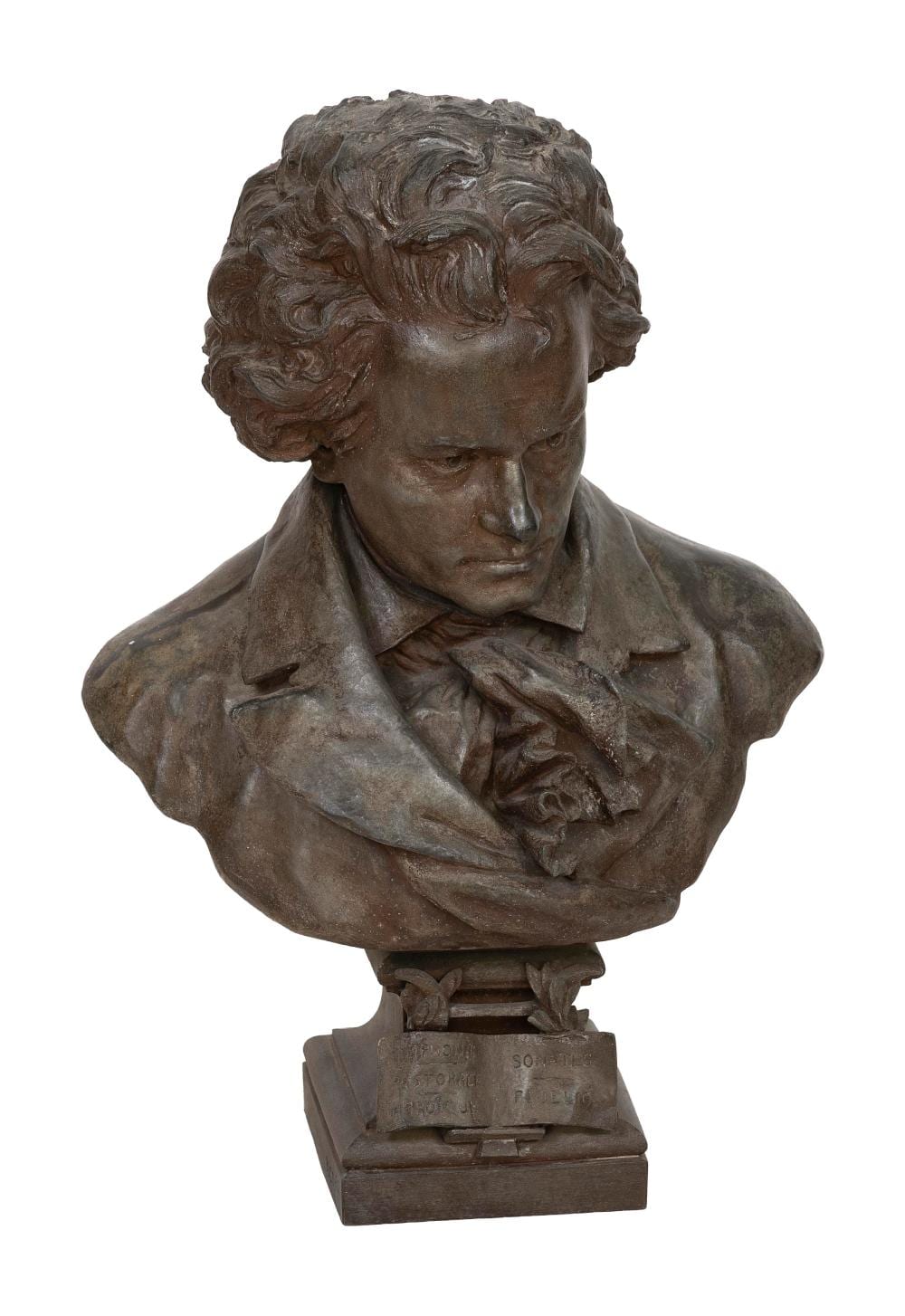 Gaston Leroux comparable auction result: gaston veuvenot leroux france 1854 1942 bust of composer ludwig von beethoven cast bronze height 26