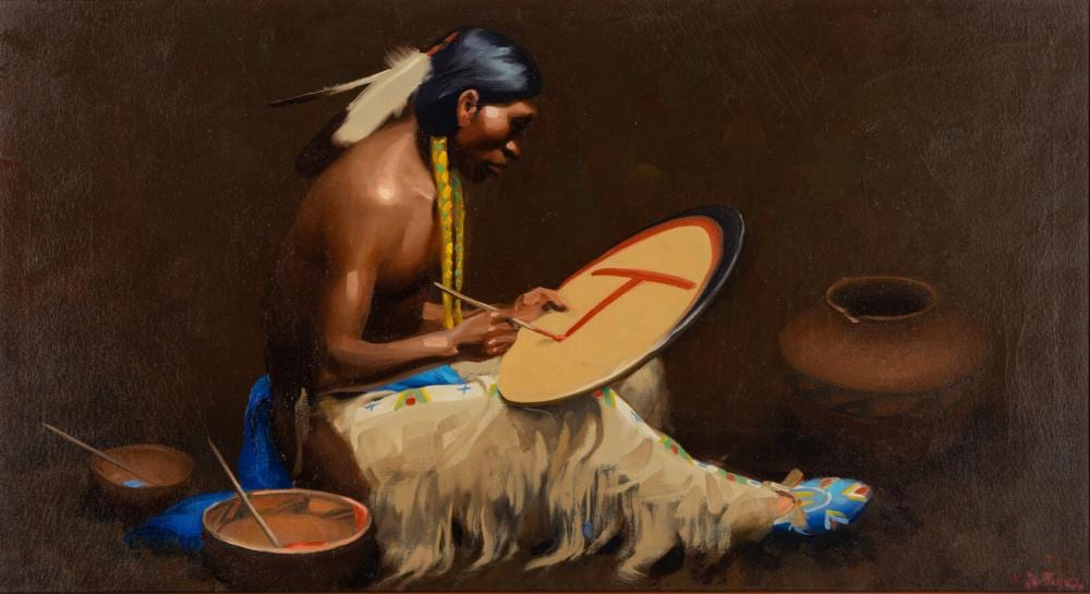 Gerard Curtis Delano comparable auction result: gerard curtis delano american 1890 1972 painting the shield