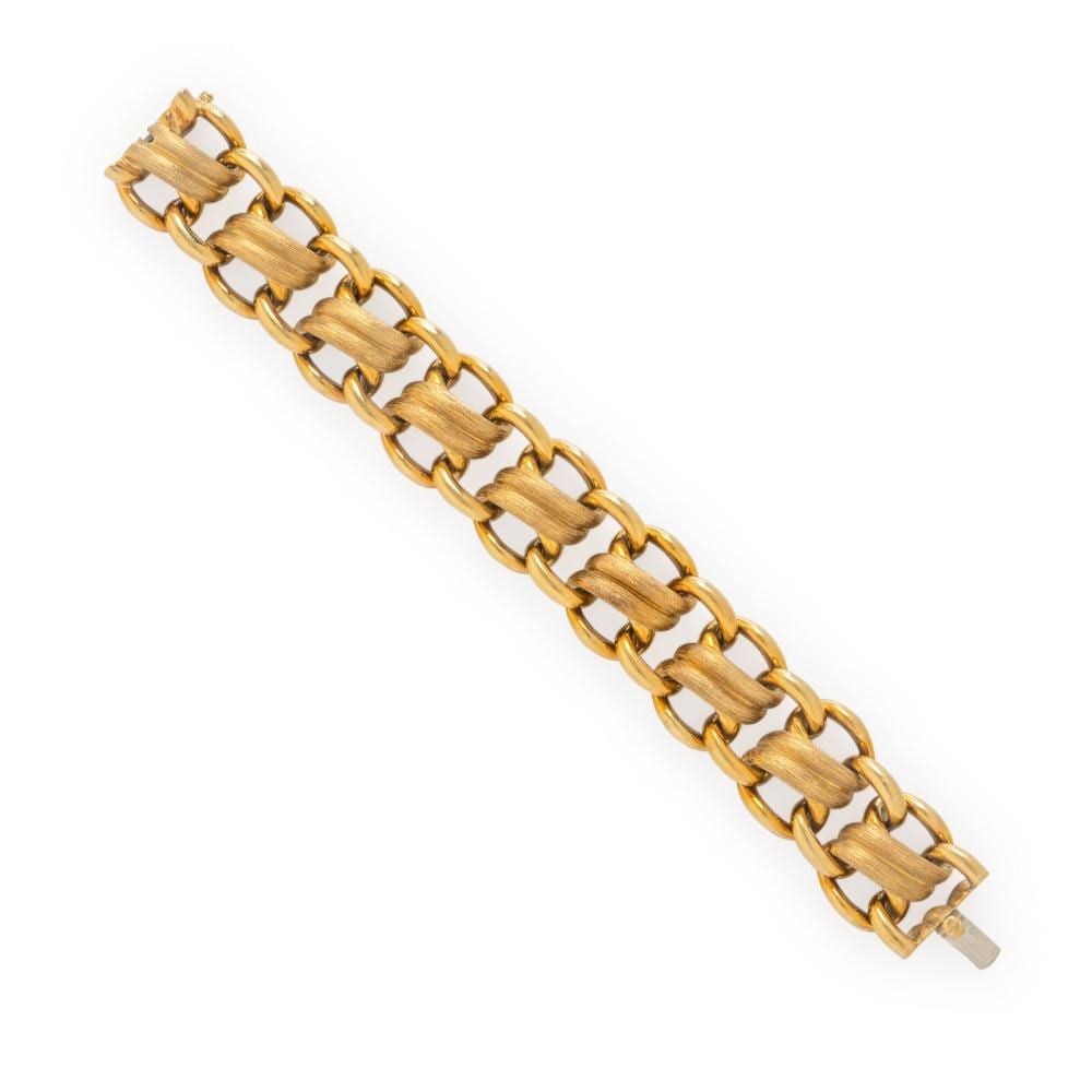 Henry Dunay comparable auction result: henry dunay yellow gold fancy link bracelet
