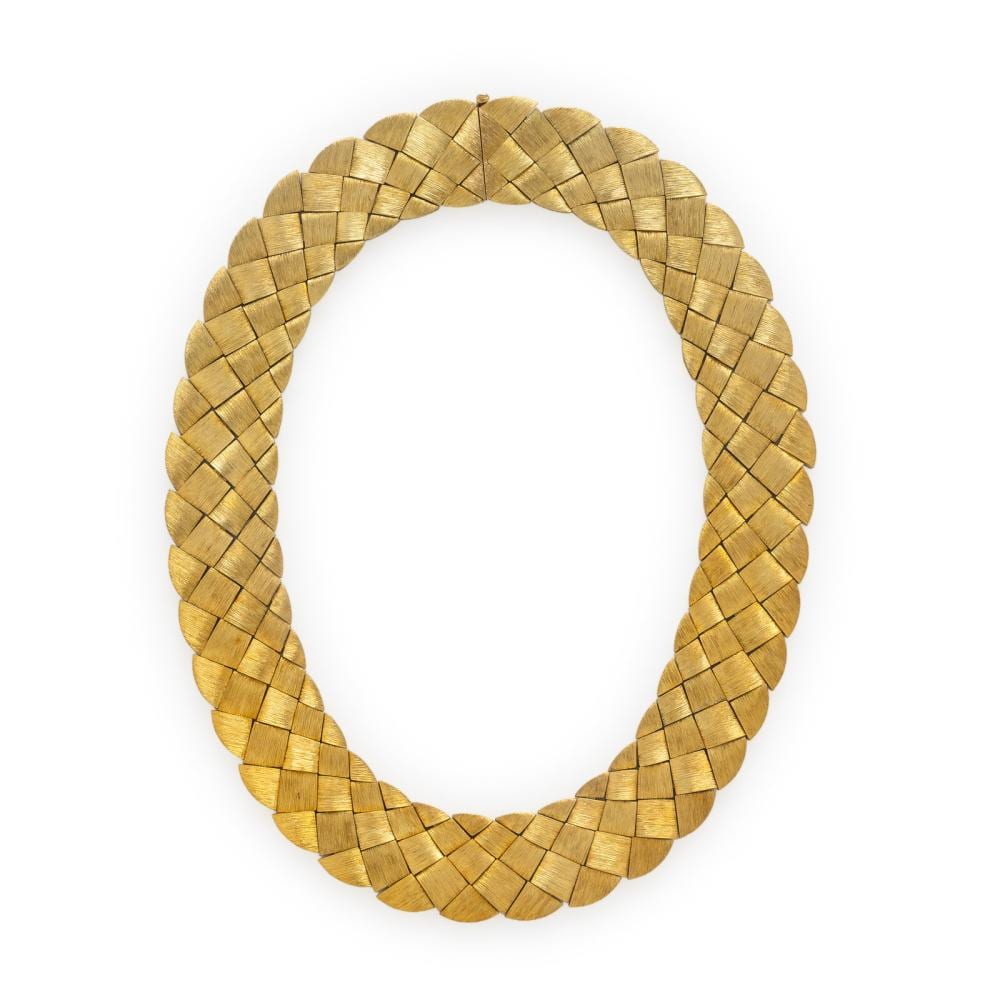 Henry Dunay comparable auction result: henry dunay sabi yellow gold woven collar necklace