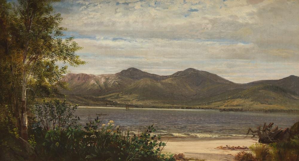 David Johnson comparable auction result: david johnson american 1827 1908 boats on the hudson river 1869
