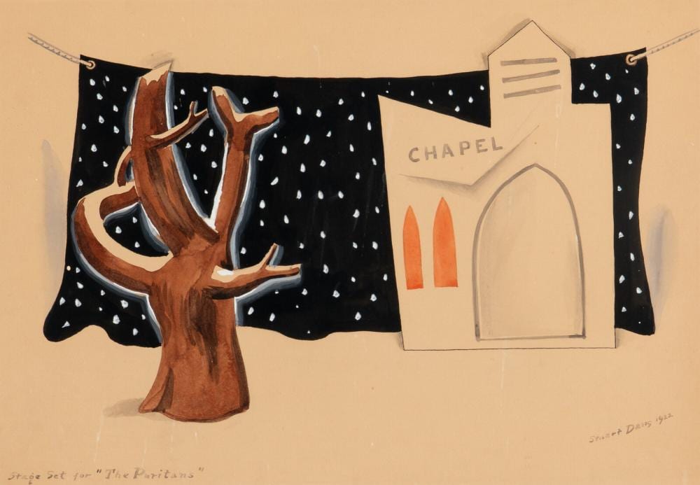 Stuart Davis comparable auction result: stuart davis american 1892 1964 stage set for the puritans 1922