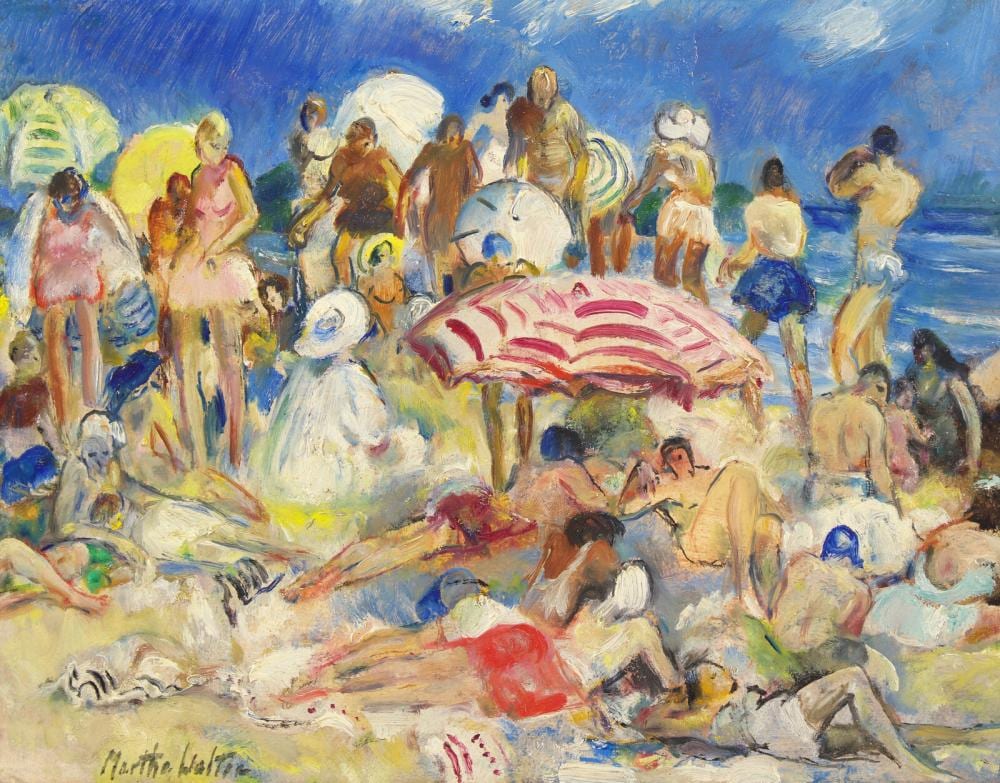 Martha Walter comparable auction result: martha walter american 1875 1976 crowded beach