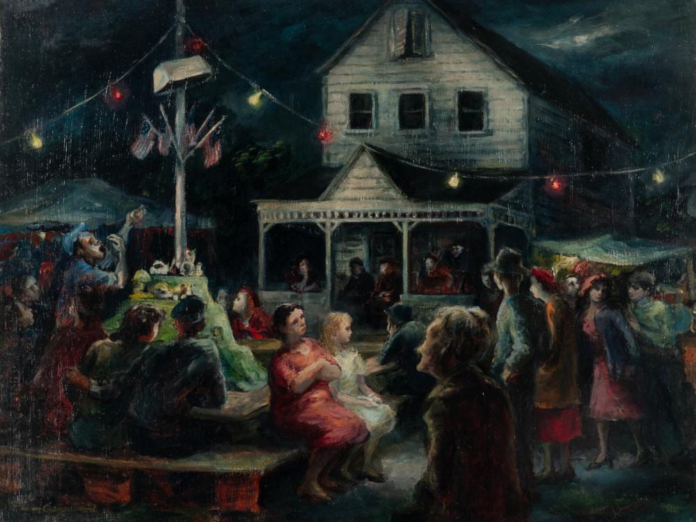 Marion Greenwood comparable auction result: marion greenwood american 1909 1970 carnival at kripplebush new york c 1943