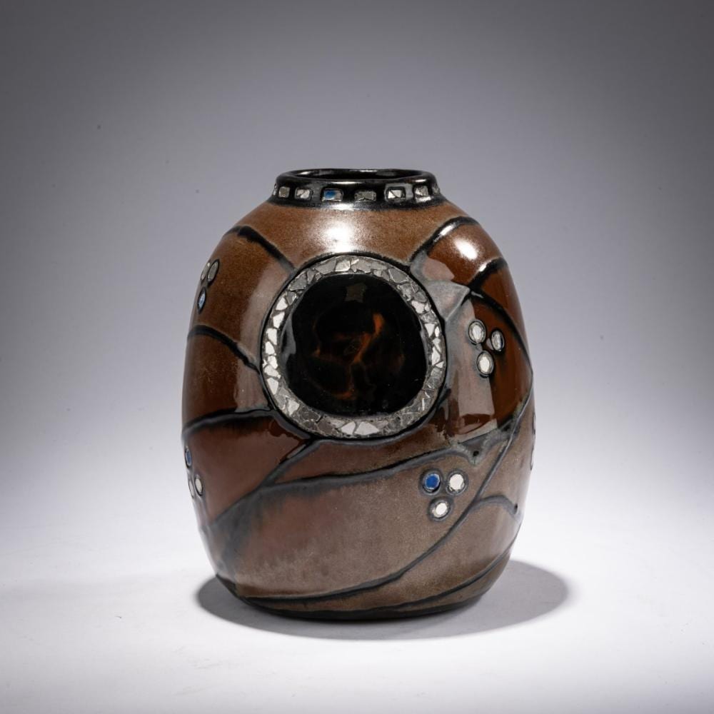 Max Laeuger comparable auction result: max laeuger kandern vase silver mosaic c 1906