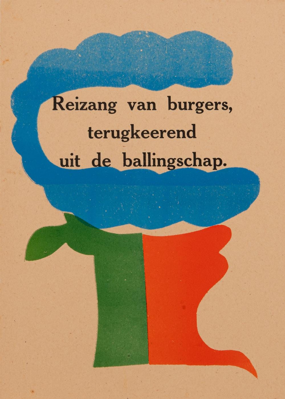 Hendrik Nicolaas Werkman comparable auction result: hendrik nicolaas werkman dutch 1882 1945 reizang van burgers terugkeerend uit ballingschap travel song for citizens 1944 no 40