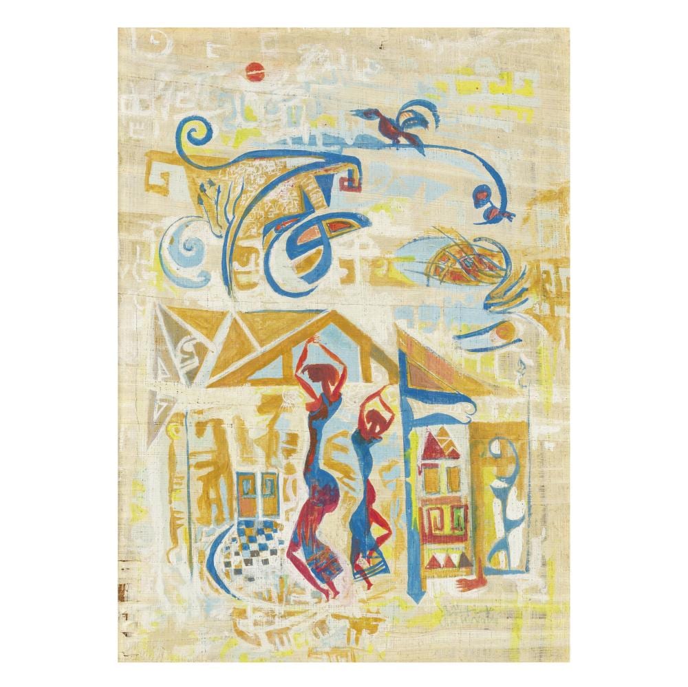 Hamed Nada comparable auction result: hamed nada egypt 1924 1990 untitled dancing figures