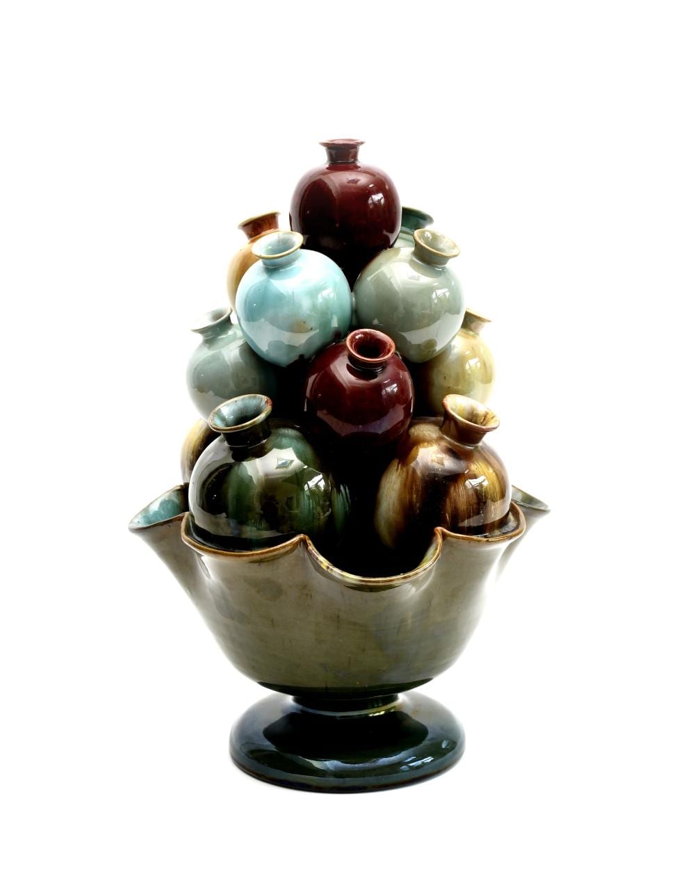 Clement Massier comparable auction result: an unusual clement massier tulipiere vas