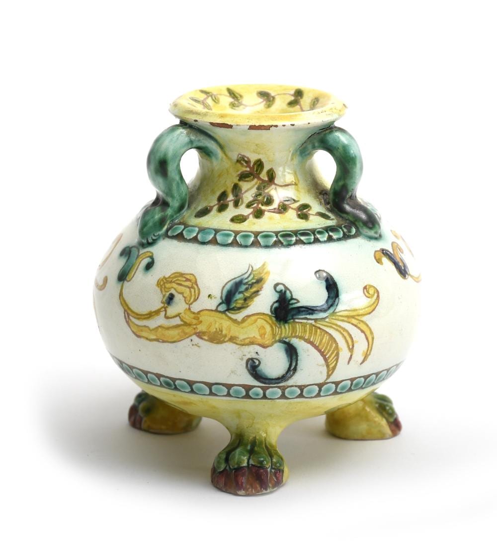 Lieve Verschuir comparable auction result: a della robbia pottery footed vase by li