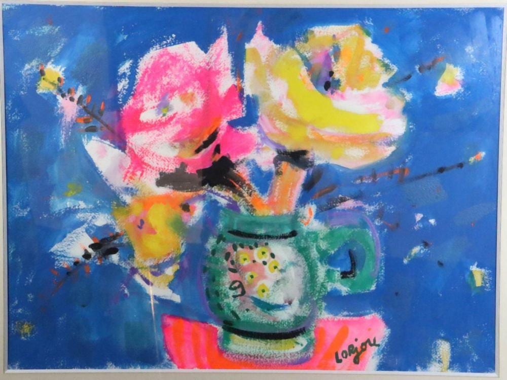 Bernard Lorjou comparable auction result: bernard lorjou french 1908 1986 still life gouache on paper