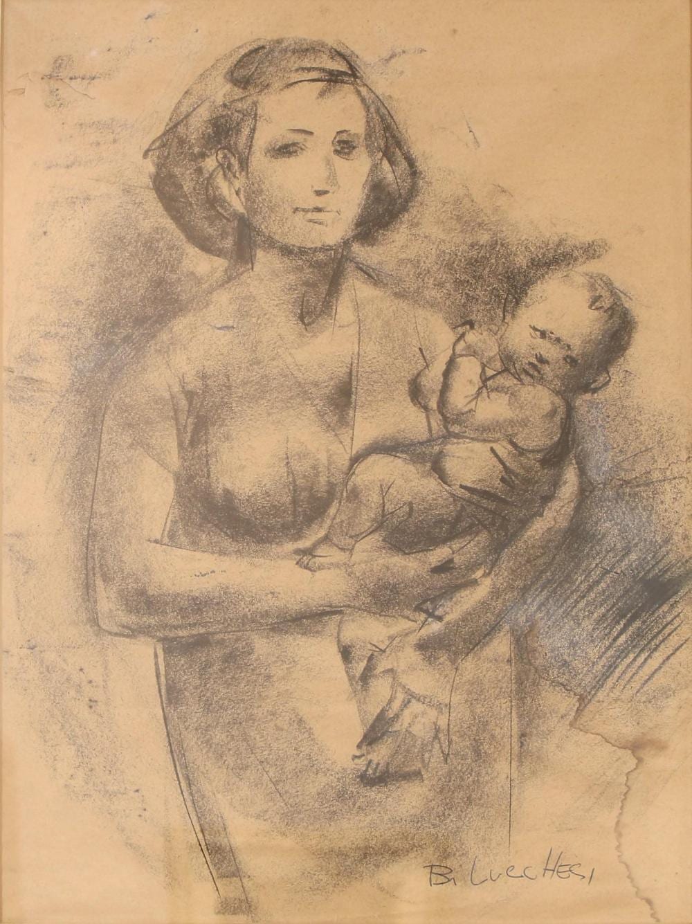 Bruno Lucchesi comparable auction result: bruno lucchesi american italian b 1926 portrait sketch