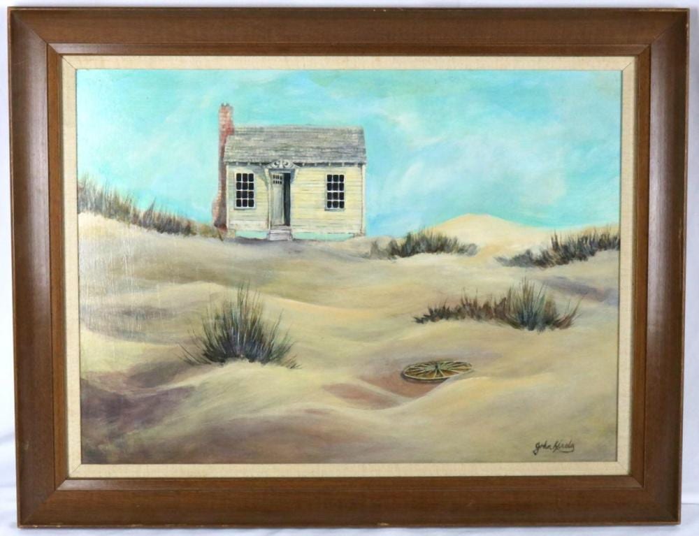 John Kiraly comparable auction result: john kiraly american 20th c oil painting on board