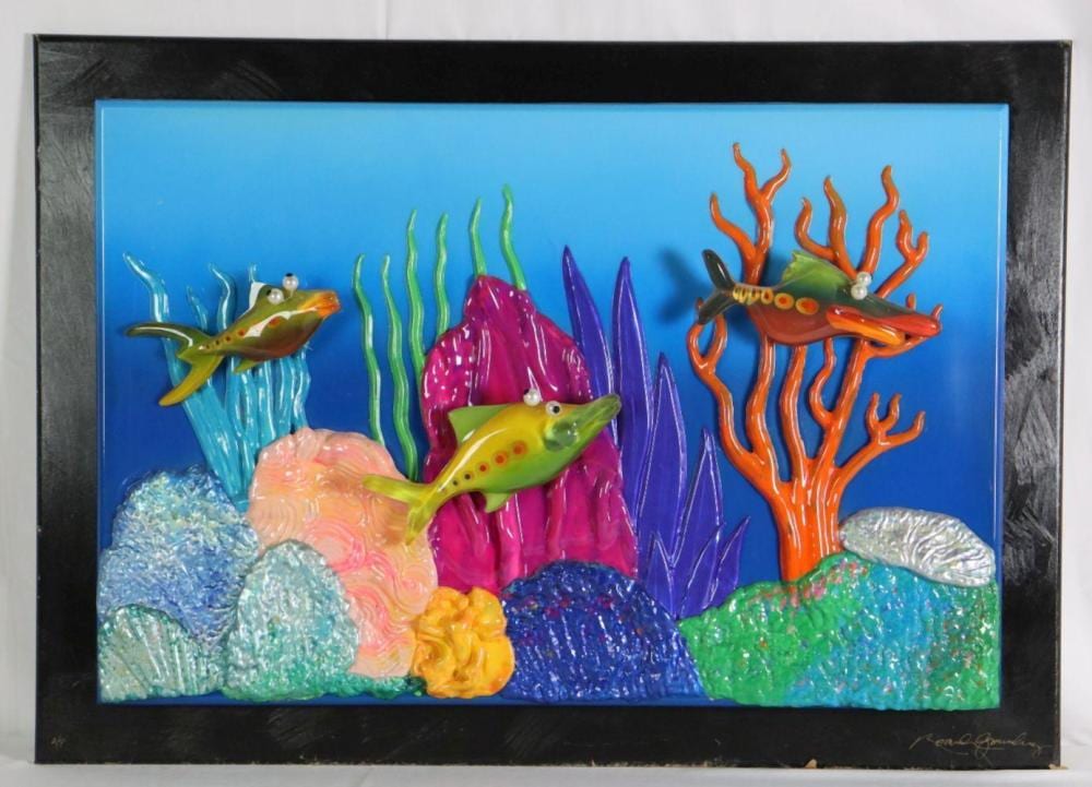 Roark Gourley comparable auction result: roark gourley american 1949 present resin fish scene