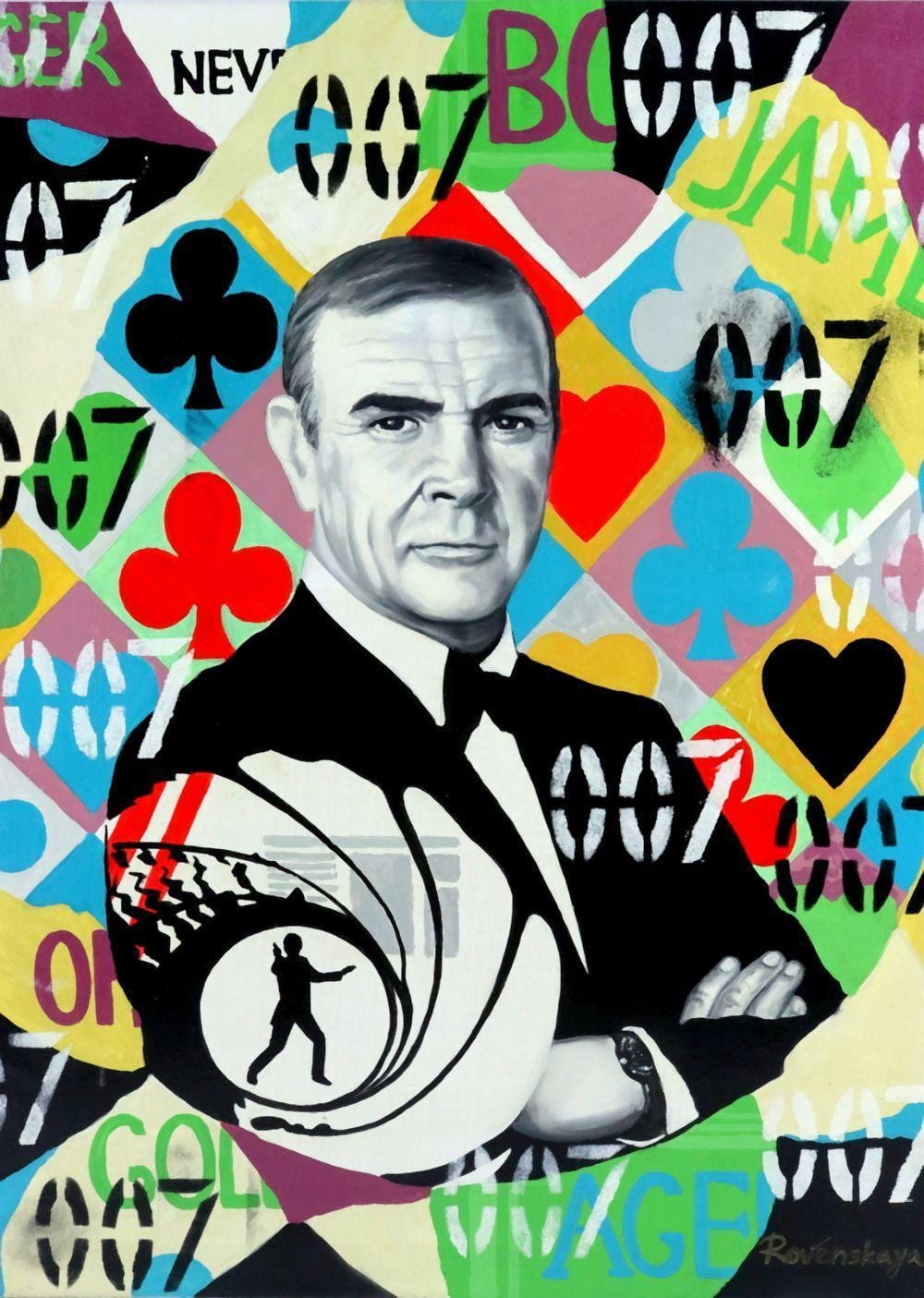 nastya rovenskaya james bond acrylic painting on canvas · Market Auctions · 2026-06-17 Nastya Rovenskaya comparable auction result: nastya rovenskaya james bond acrylic painting on canvas
