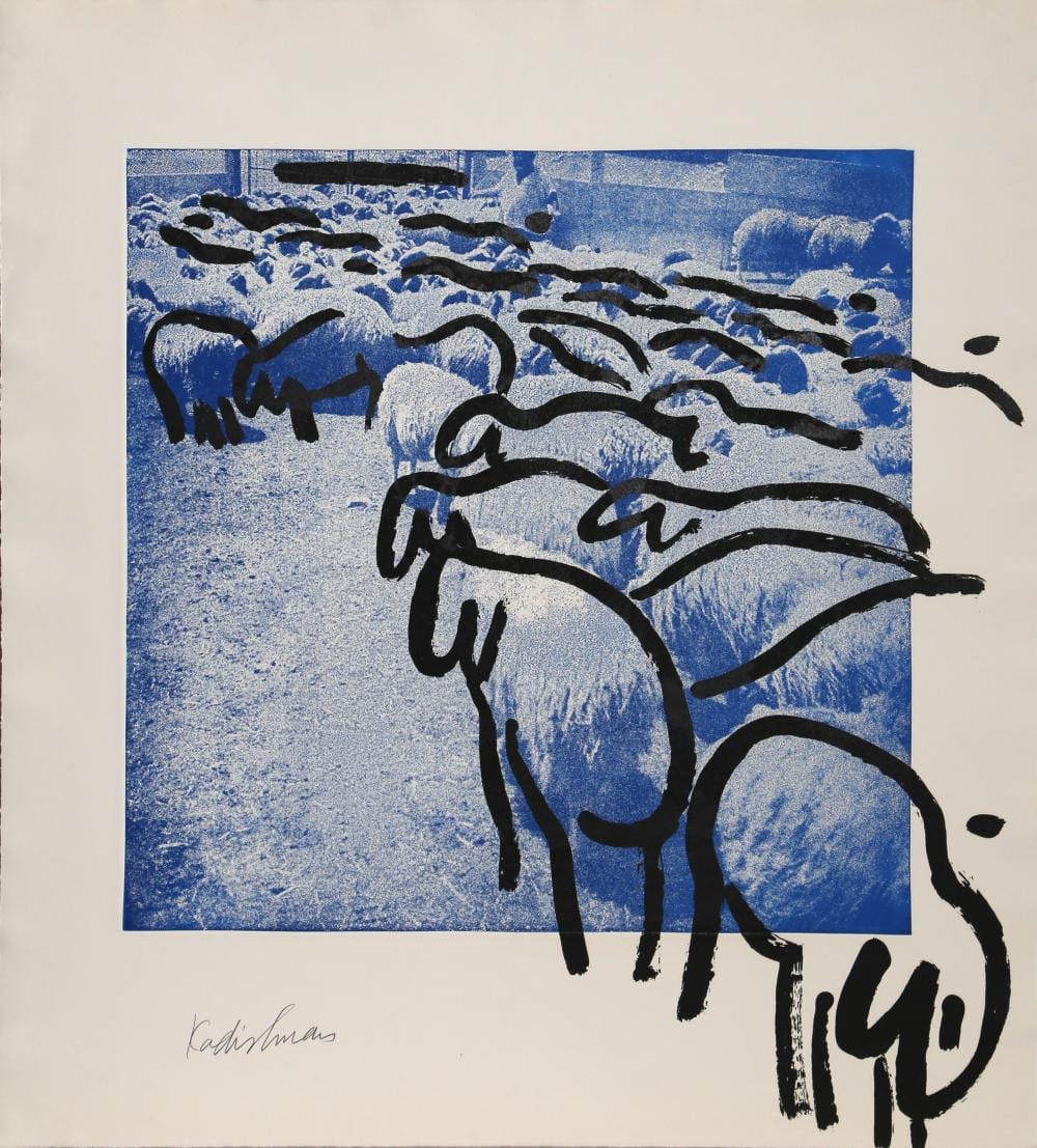 Menashe Kadishman comparable auction result: menashe kadishman sheep portfolio 2 screenprint