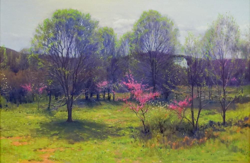 Anthony Watkins comparable auction result: anthony watkins american b 1953 flowering trees oil on canvas signed l r frame 29 1 2 x 41 1 2 in 74 9 x 105 4 cm