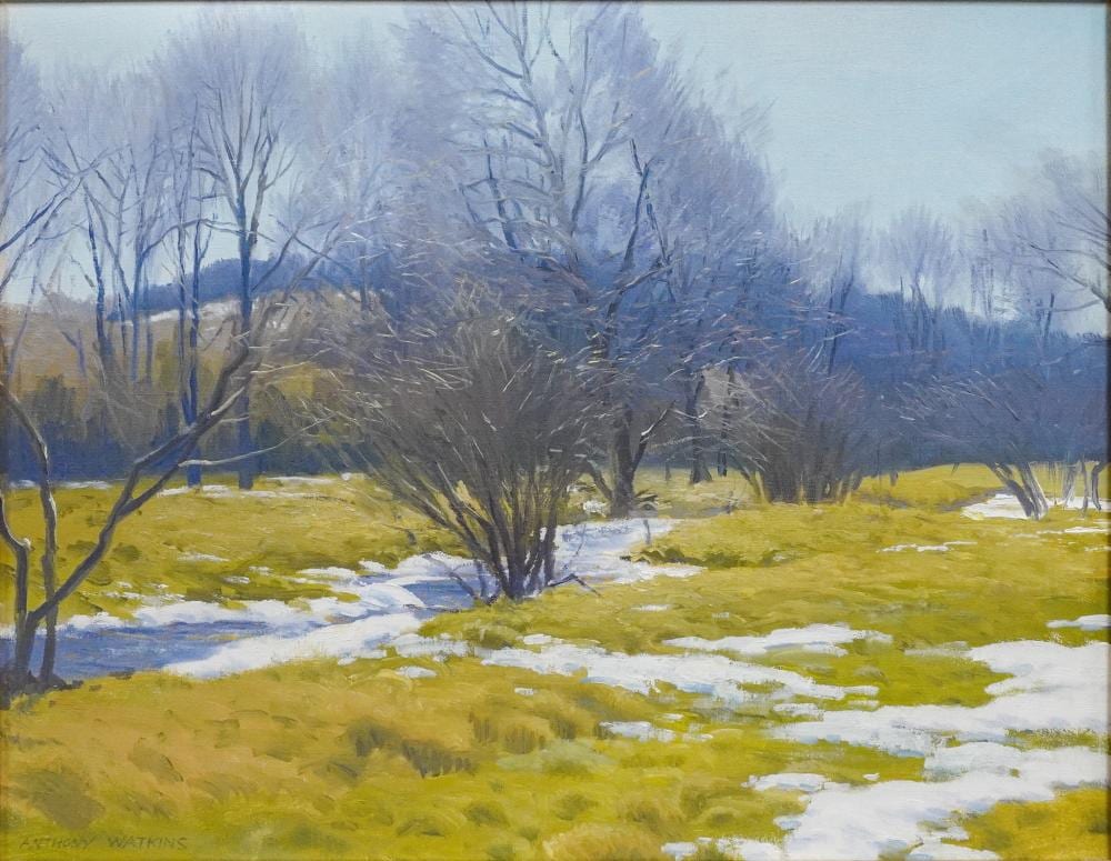 Anthony Watkins comparable auction result: anthony watkins american b 1953 river landscape oil on canvas signed l l frame 18 3 4 x 22 1 2 in 47 6 x 57 2 cm