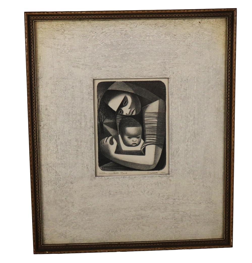 Elizabeth Catlett comparable auction result: elizabeth catlett mother and child lithograph