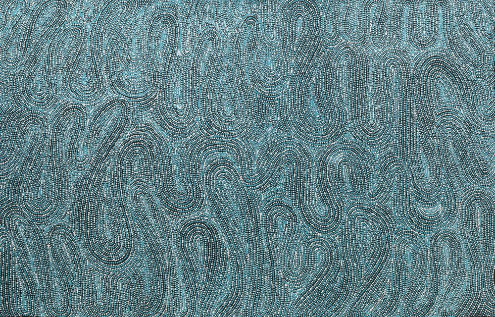 Valda Granites Napanangka comparable auction result: valda granites napanangka mina mina water dreaming acrylic on canvas 98cm x 154cm