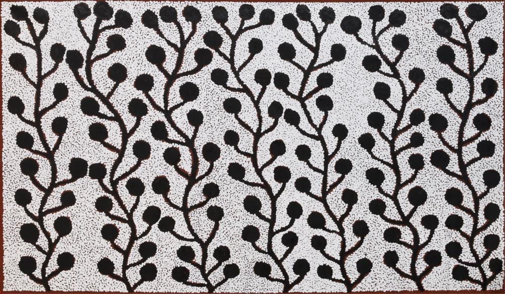 Mavis Jugadai comparable auction result: mavis jugadai napaltjarri trees acrylic on canvas 90cm x 150cm