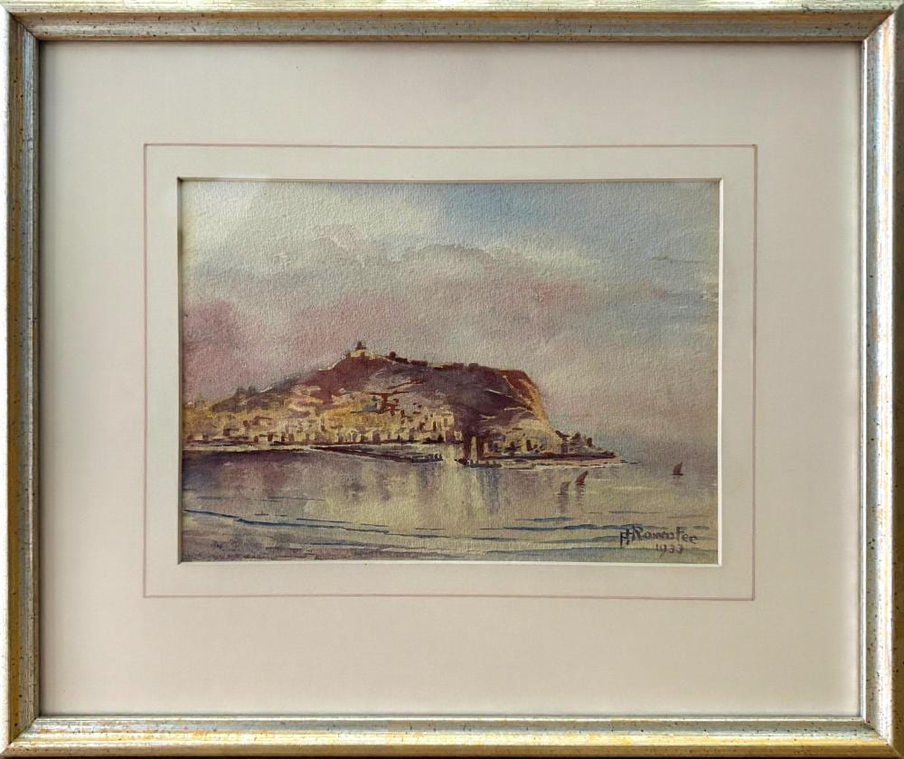 Francesco DeRocchi comparable auction result: frances fearn rowntree 1892 1966 australia hilltop castlo city and harbour