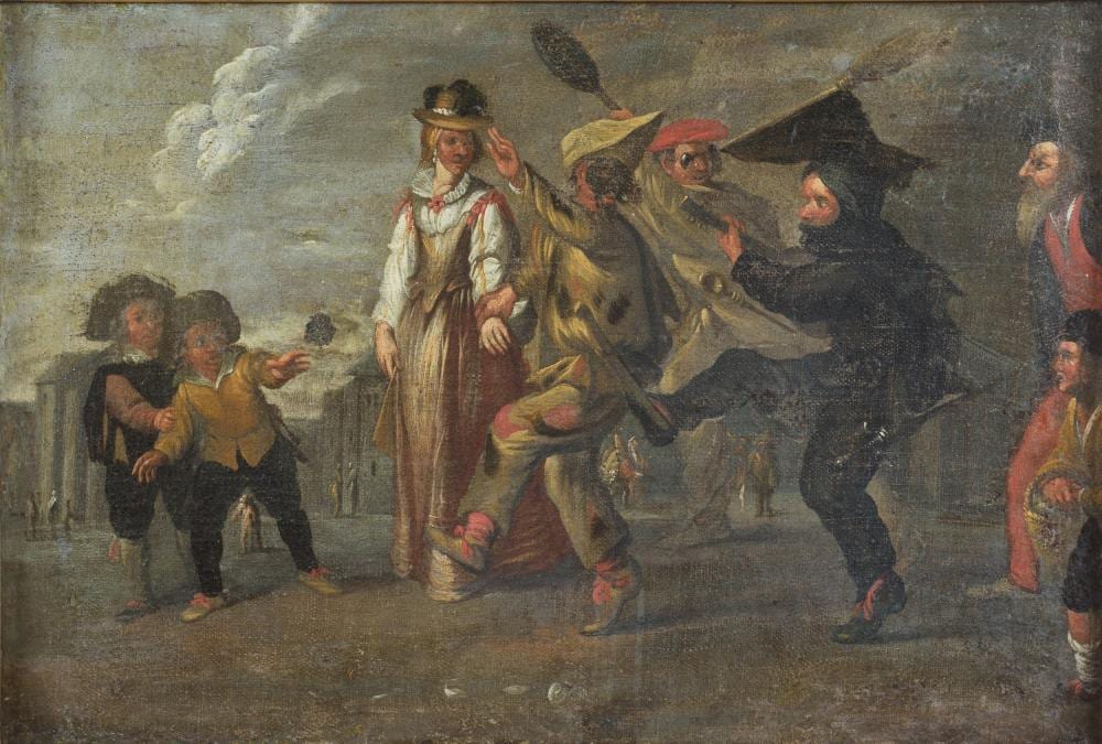 Cornelis de Wael comparable auction result: cornelis de wael attribuito a corteo carnevalesco