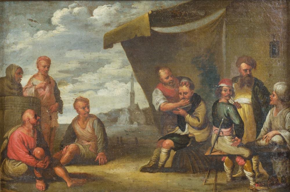 Cornelis de Wael comparable auction result: cornelis de wael attribuito a scena di vita popolare