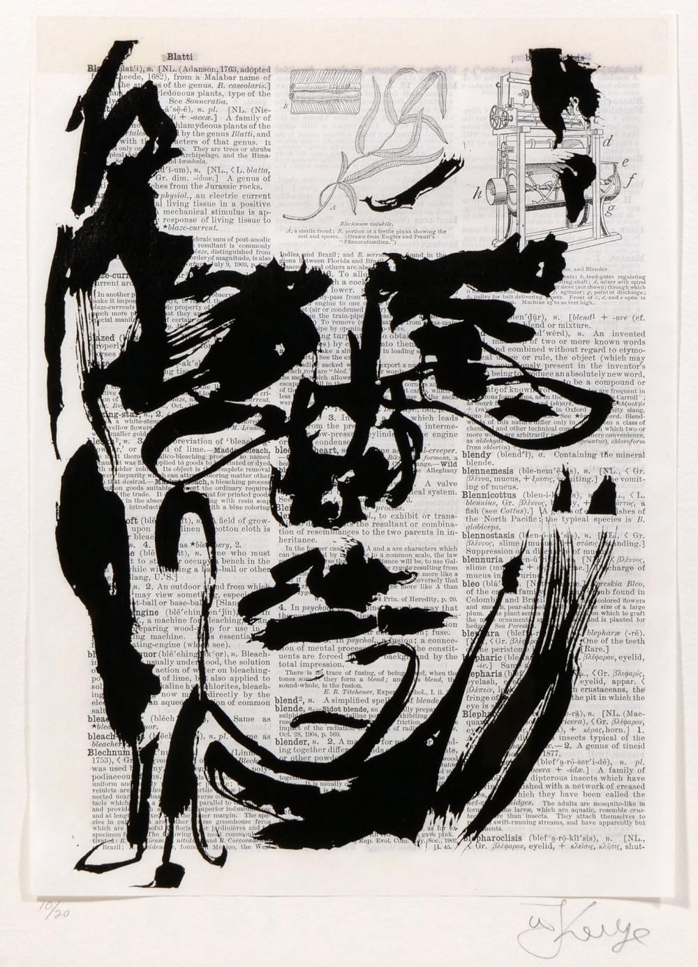 William Joseph Kentridge comparable auction result: william kentridge south african b 1955 linocut