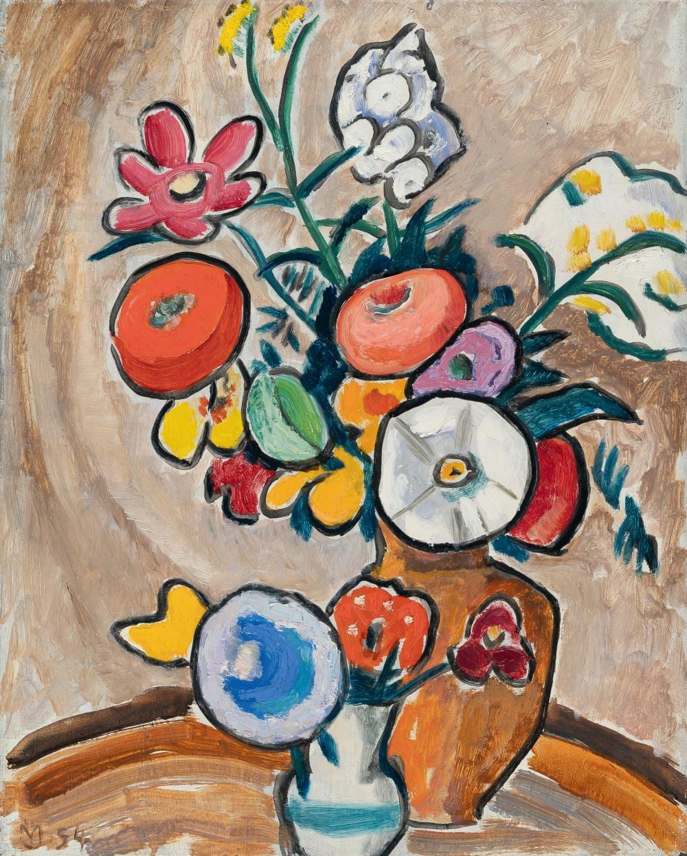 Gabriele Münter comparable auction result: gabriele m nter 1877 berlin murnau 1962 buntes blumenbild buntes blumenbild colourful flower painting