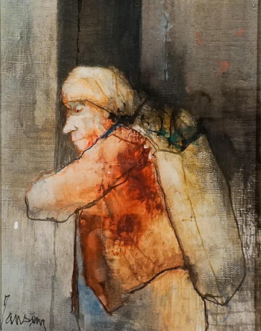Jean Jansem comparable auction result: jean jansem french 1920 2013 le paysanne oil on canvas 9 1 2 x 8 in 24 1 x 20 3 cm frame 17 x 14 1 2 in 43 2 x 36 8 cm