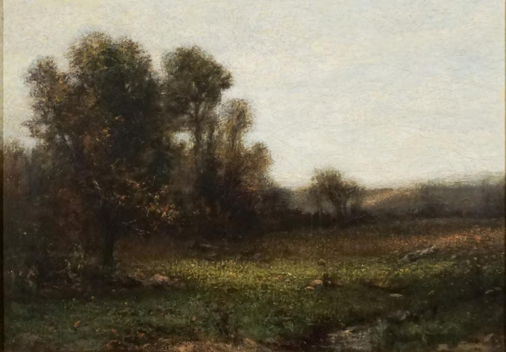 Albert Babb Insley comparable auction result: albert babb insley american 1842 1937 sunlit landscape oil on canvas 14 1 2 x 20 1 2 in 36 8 x 52 1 cm frame 21 x 26 1 2 in 53 3 x 67 3 cm