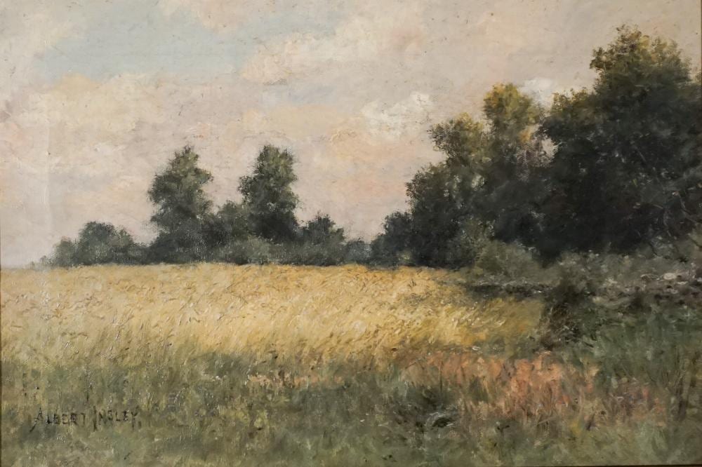Albert Babb Insley comparable auction result: albert babb insley american 1842 1937 spring landscape oil on canvas 12 x 18 in 30 5 x 45 7 cm frame 16 x 22 in 40 6 x 55 9 cm