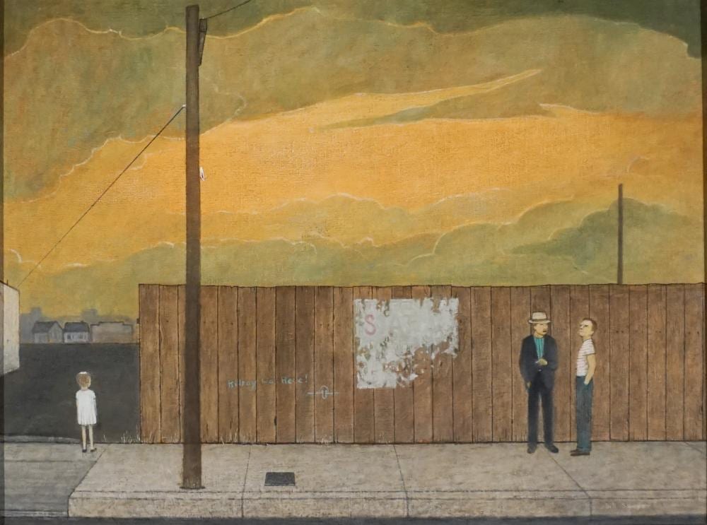 W. Calcott Knell comparable auction result: william bill rozelle sawyer american 1936 2020 hell it s gonna rain again oil on canvas mounted on masonite 18 x 24 in 45 7 x 61 cm frame 23 x 29 in 58 4 x 73 7 cm