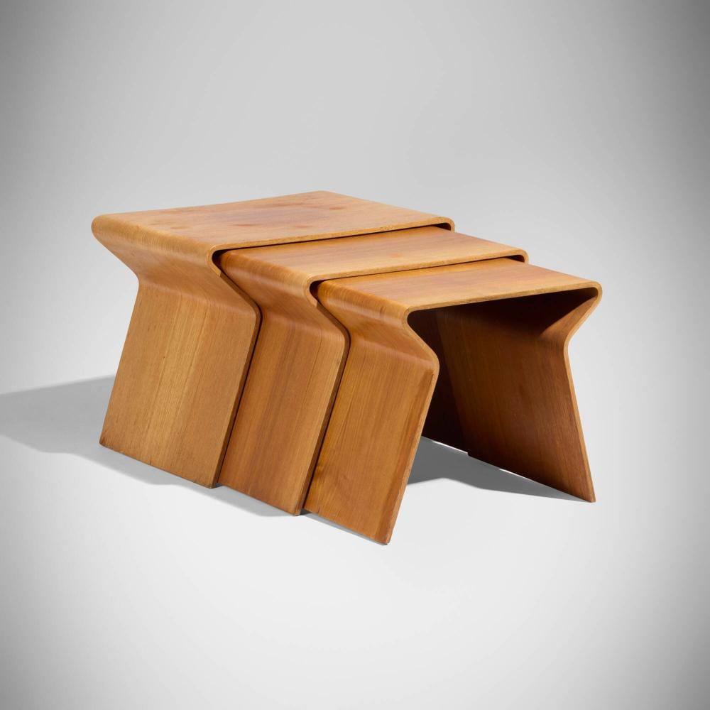 Grete Jalk comparable auction result: grete jalk rare nesting tables set of three